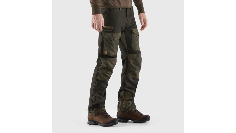 Fjallraven Varmland Wool Trousers - Mens, Dark Olive-Dark Olive Camo, 60, F86904-633-636-60