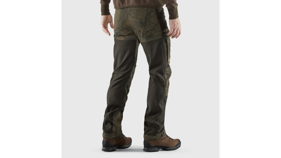 Fjallraven Varmland Wool Trousers - Mens, Dark Olive-Dark Olive Camo, 60, F86904-633-636-60