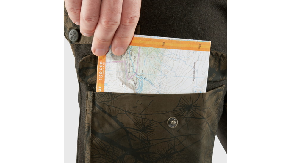 Fjallraven Varmland Wool Trousers - Mens, Dark Olive-Dark Olive Camo, 60, F86904-633-636-60