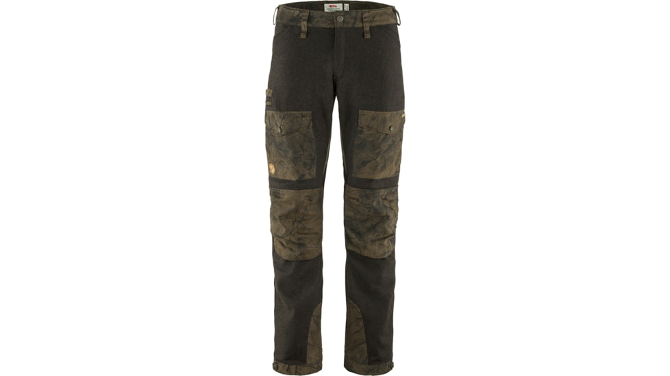 Fjallraven Varmland Wool Trousers - Mens, Dark Olive-Dark Olive Camo, 60, F86904-633-636-60