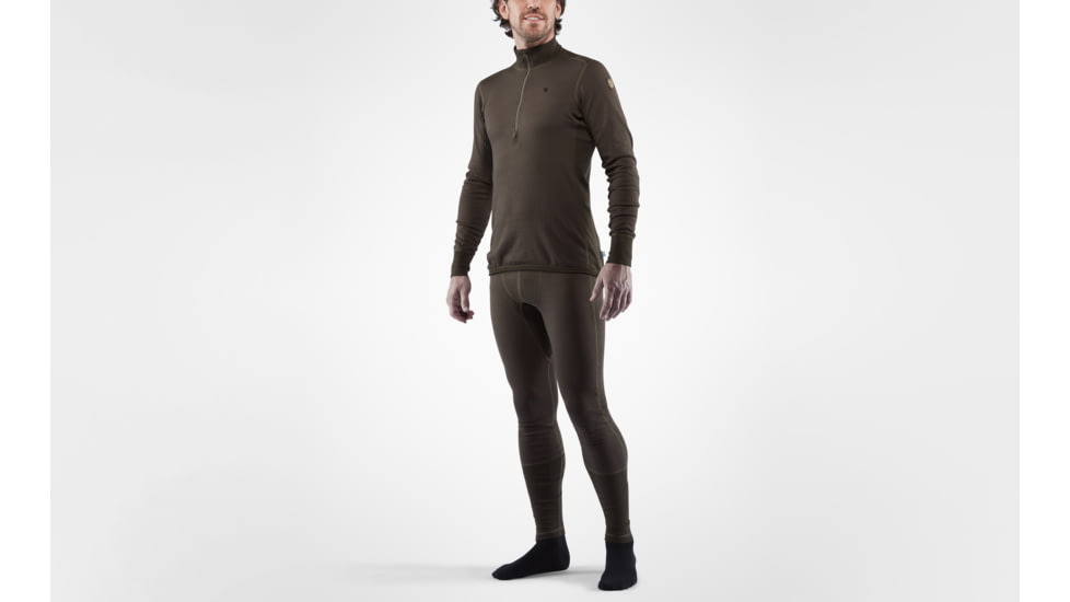 Fjallraven Varmland Woolterry Half Zip - Mens, Dark Olive, Large, F90838-633-L