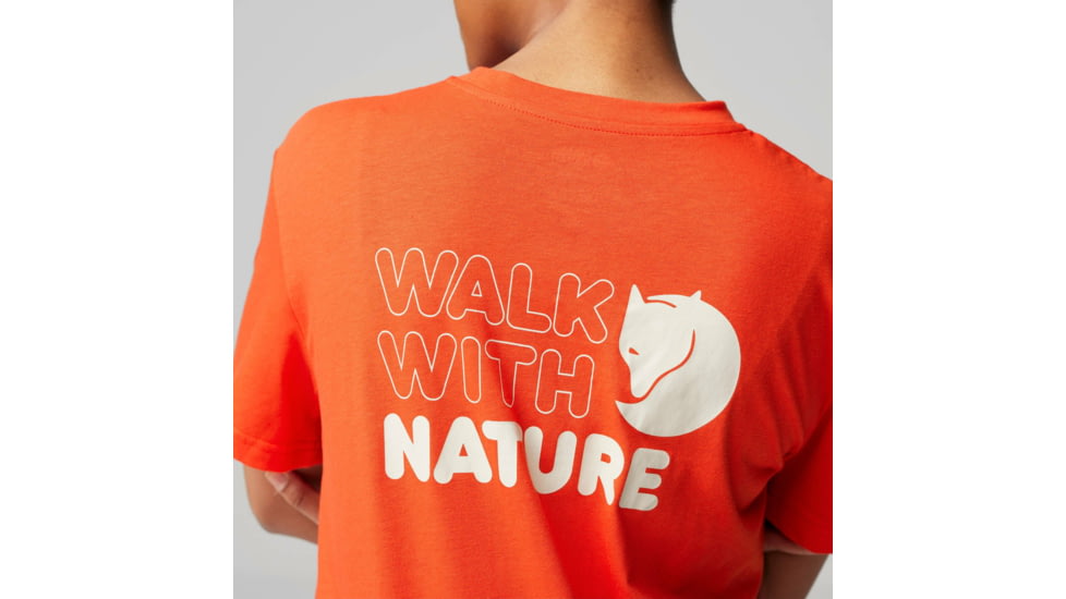 Fjallraven Walkith Nature T-Shirt - Womens, Flame Orange, Medium, F14600171-214-M