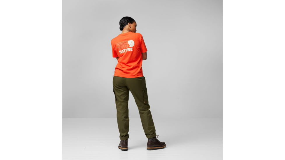 Fjallraven Walkith Nature T-Shirt - Womens, Flame Orange, Medium, F14600171-214-M