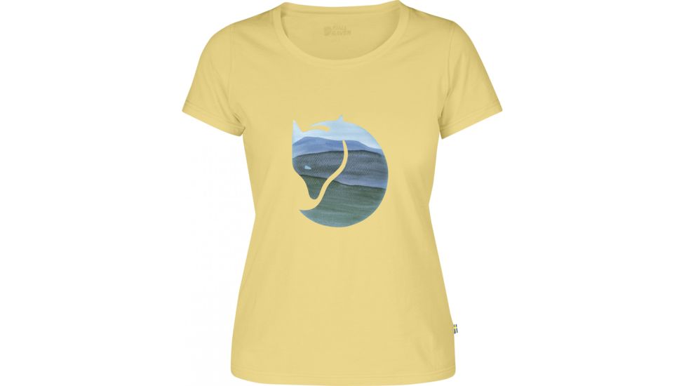 Fjallraven Watercolour Fox T-Shirt - Women's-Pale Yellow-Large