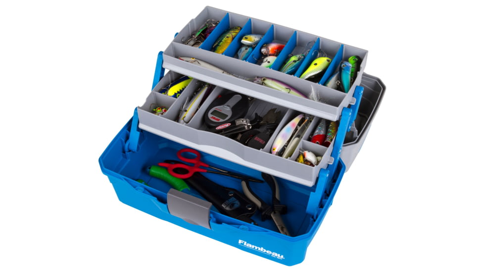 Flambeau 2 Tray Classic Tackle Box, Blue/Gray, 6382TB