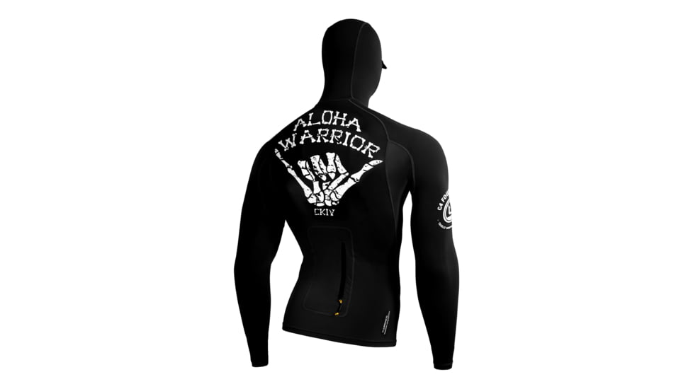 Florence Marine X C4 Foundation Long Sleeve Utility Pocket Hooded Rashguard, FMSS90061-BLK-XS