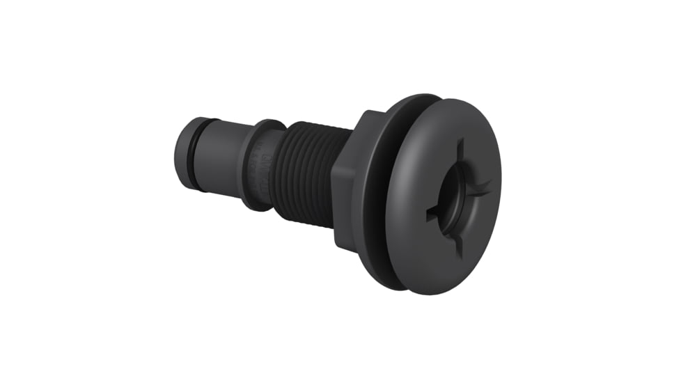 Flow-Rite Qwik-Lok Flanged Thru-Hull 3/4 Fitting - Straight, Black, MA-011-QLB