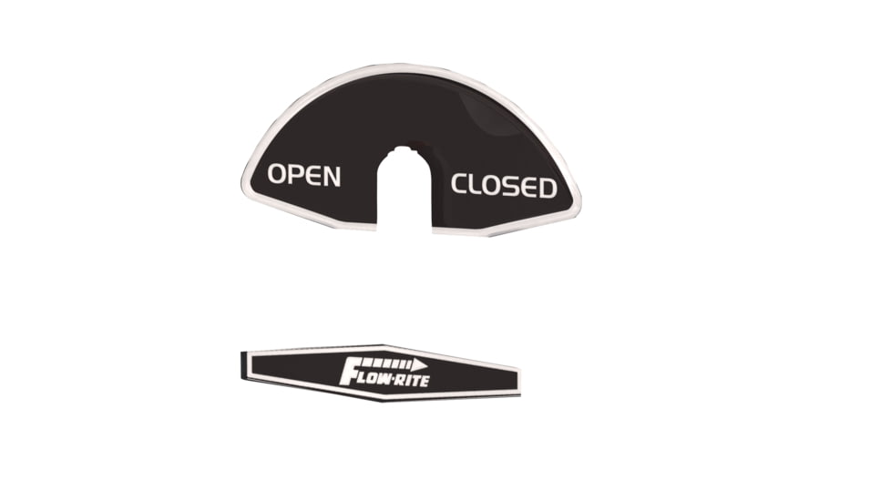 Flow-Rite System 1 Actuator Open/Closed - Replacement Decal, Black/White, MD-DCL-001-WHT