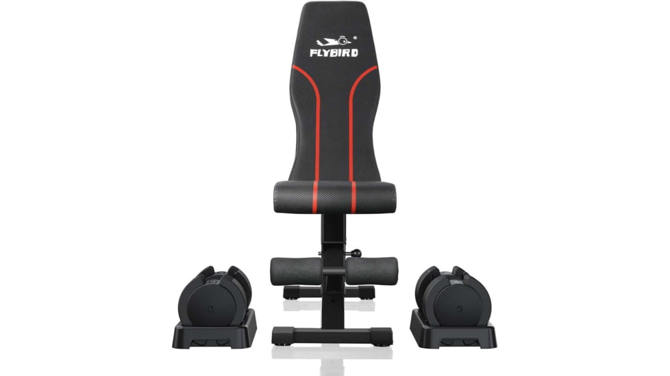 Flybird Fitness 55lb Weight Bench Dumbbells Bundle Sets, 6840174379201