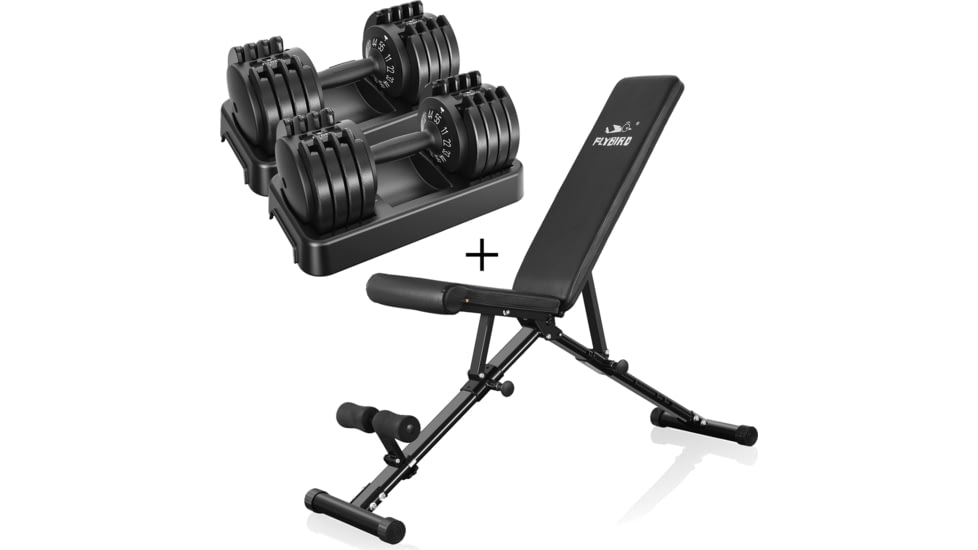 Flybird Fitness 55lb Weight Bench Dumbbells Sets, 6823428522177