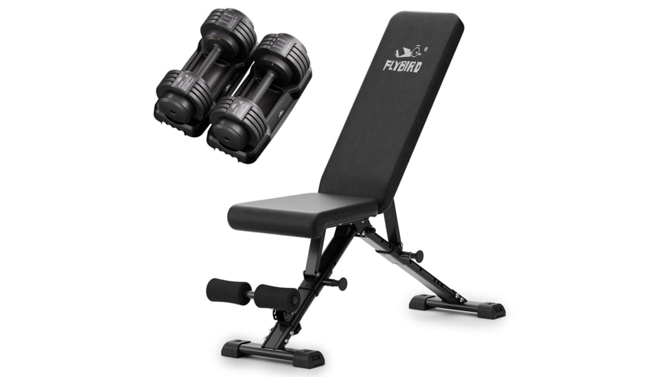 Flybird Fitness Exercise Machine &amp; Equipment Sets B8E8119D, Bench+55LB Dumbbells1 Pair, NSKFBDB55LB*2+SKFBWB149