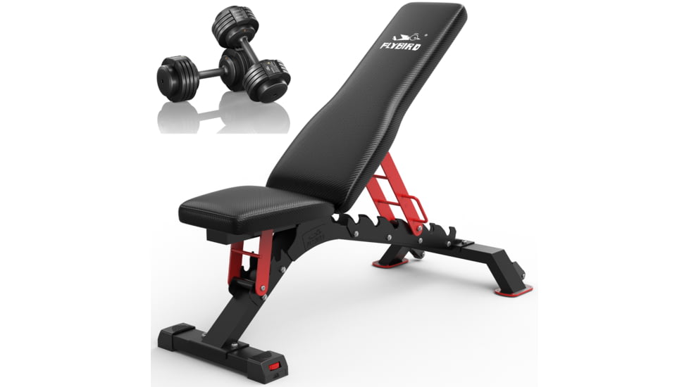 Flybird Fitness Exercise Machine &amp; Equipment Sets C887CCEA, Pro Weight Bench+55LB1 Pair, NSKFBDB55LB*2+FLYBIRDUWB