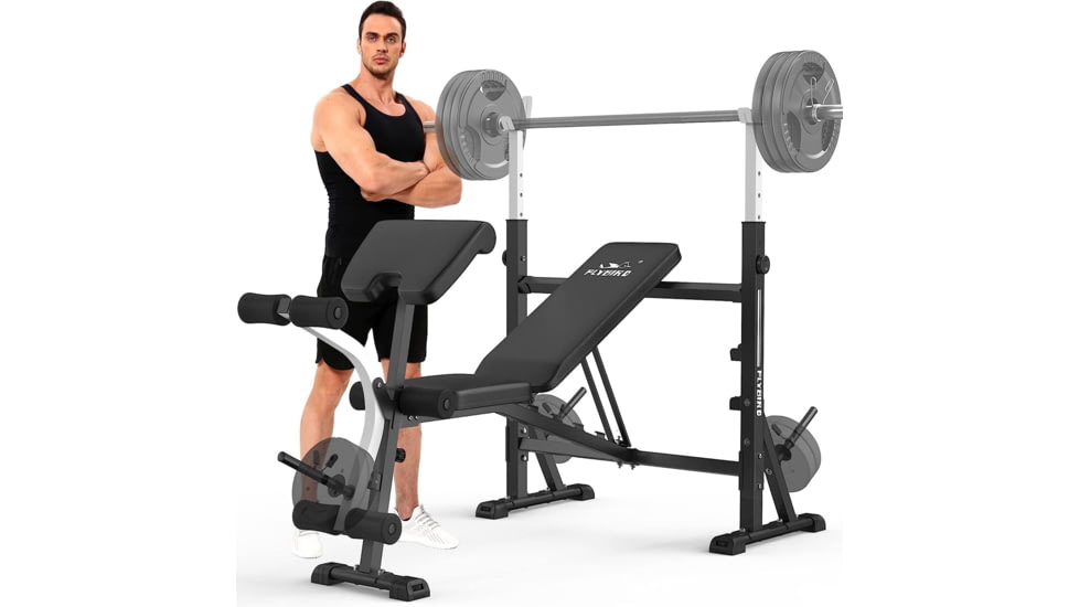 Flybird Fitness FLYBIRD Set of Olympic Weight Bench, Barbells And Weight Plates AC330EDE, Bench + Weightlifting Bar, Bench + Weightlifing Bar Only, FBOWB+FBOBARB