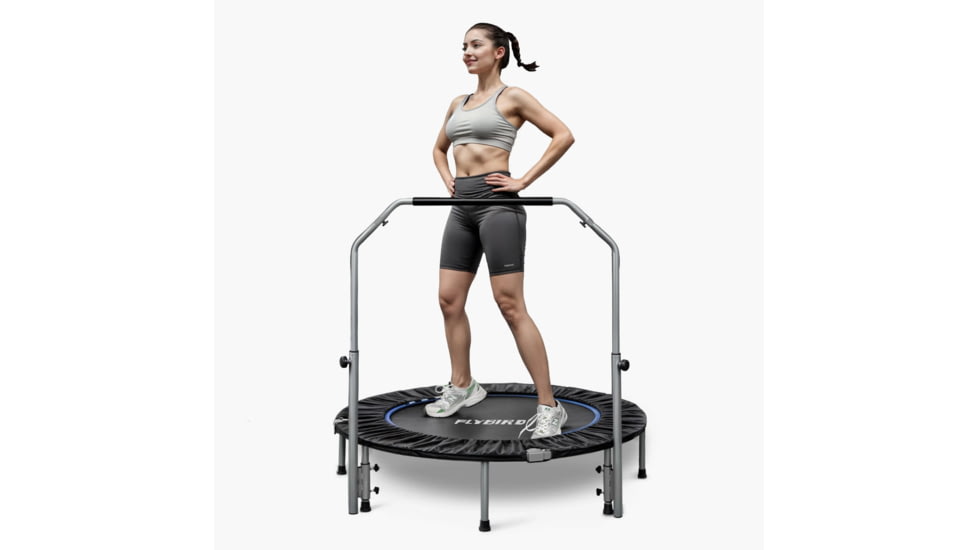 Flybird FitnessFoldable Indoor Trampoline, 330lbs, 40in, Black, One Size, FITBLUE330