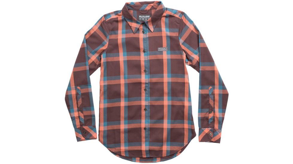 FlyLow Brigitte Flannel - Women's-Plum/Ocean/Coral Plaid-X-Small