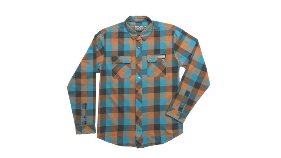 FlyLow Chappy Flannel - Men's-Ocean/Sepia/Night Plaid-Small