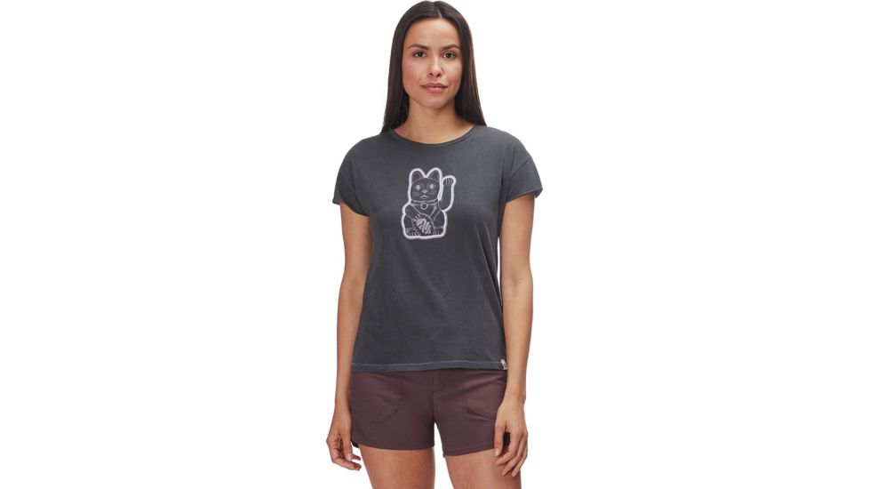 FlyLow Money Cat Tee - Womens, Coal, Small, 0338-1902