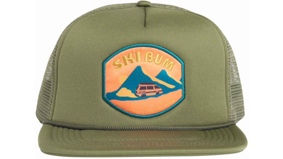 FlyLow Ski Bum Trucker Cap - Men's-Army