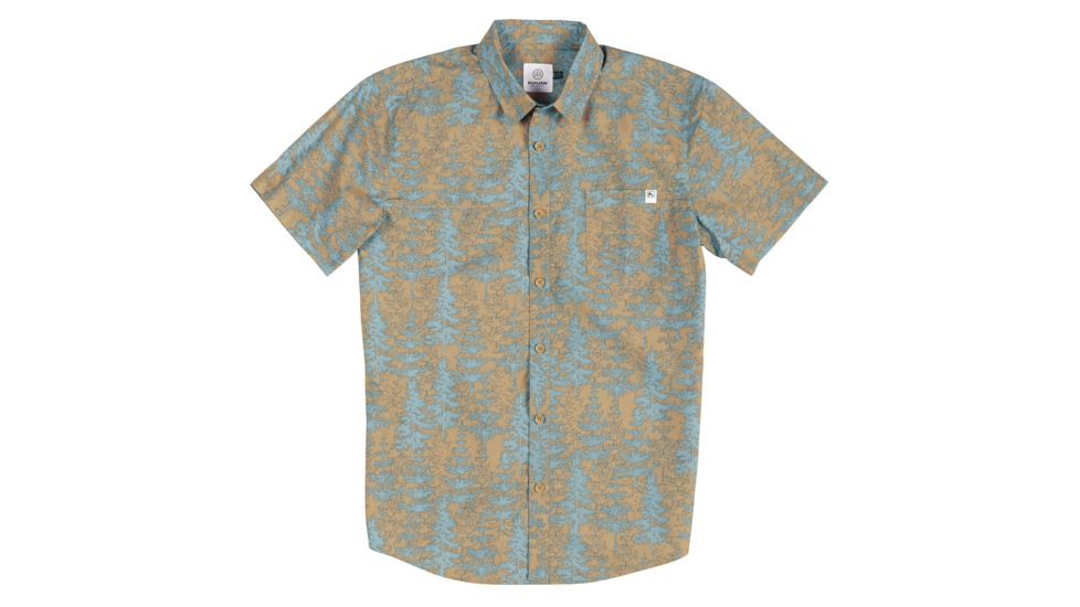 FlyLow Wild Child Short Sleeve Shirt - Men's, Maize/Marine (Print), L, 0014-1804