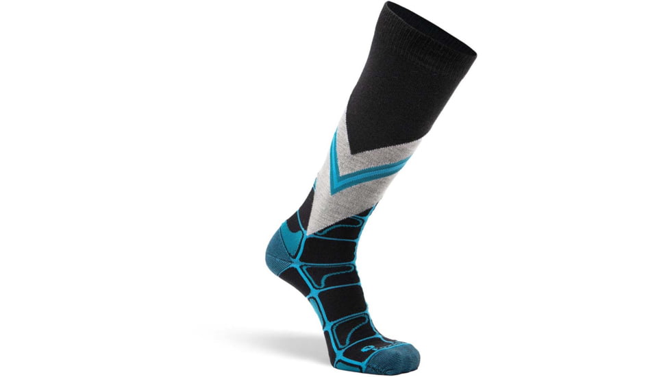 Fox River Afton Ultra-Lightweight Over-the-Calf Ski and Snowboard Sock - Womens, Black/Natural, Large, 142350
