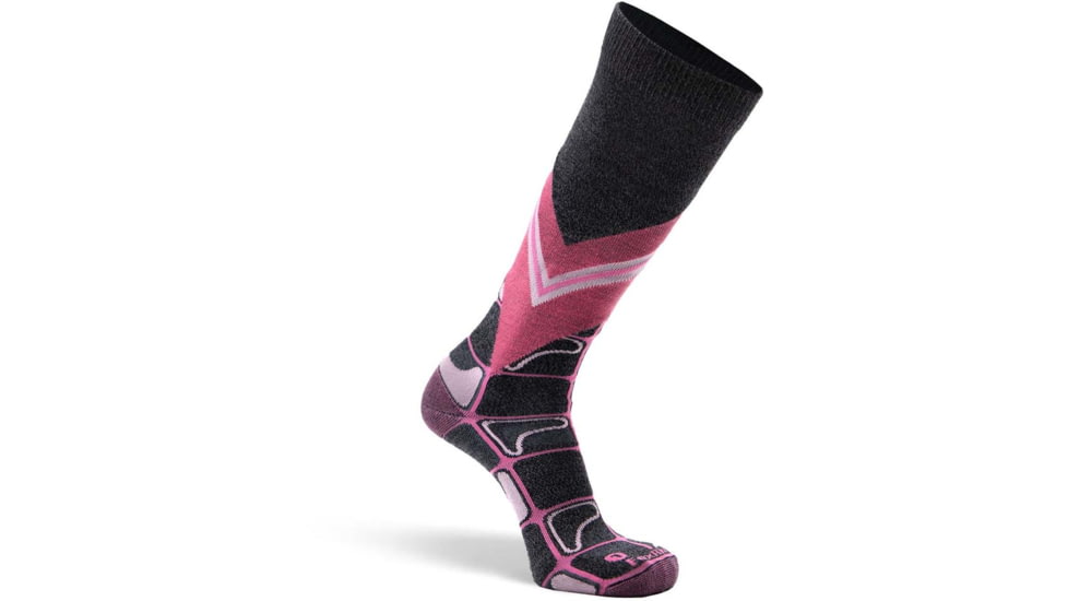 Fox River Afton Ultra-Lightweight Over-the-Calf Ski and Snowboard Sock - Womens, Grey/Pink, Medium, 143700