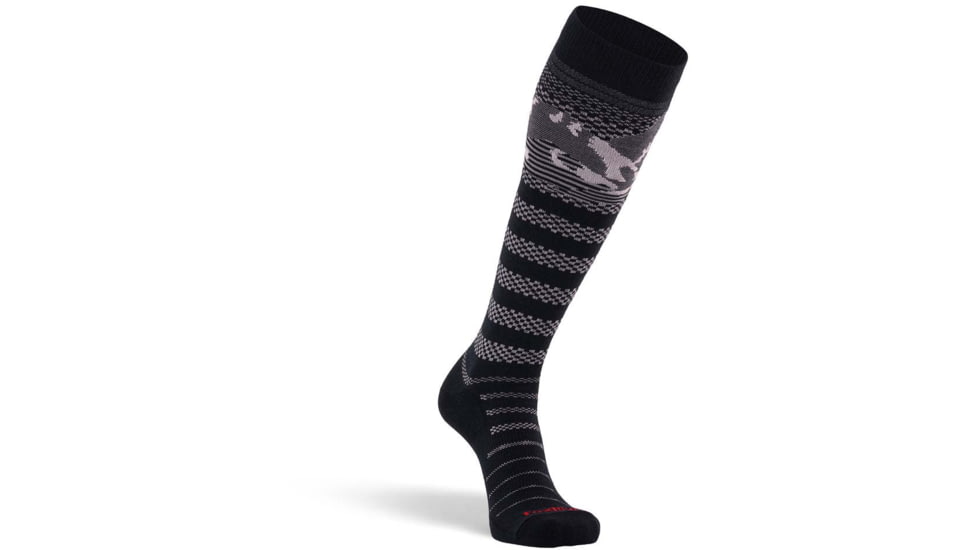 Fox River Chatter Ultra-Lightweight Over-the-Calf Ski and Snowboard Sock - Mens, Black/Grey, Extra Large, 141443