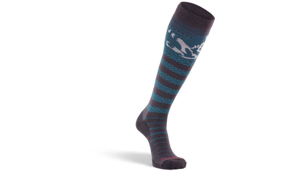 Fox River Chatter Ultra-Lightweight Over-the-Calf Ski and Snowboard Sock - Mens, Grey/Blue, Medium, 104304