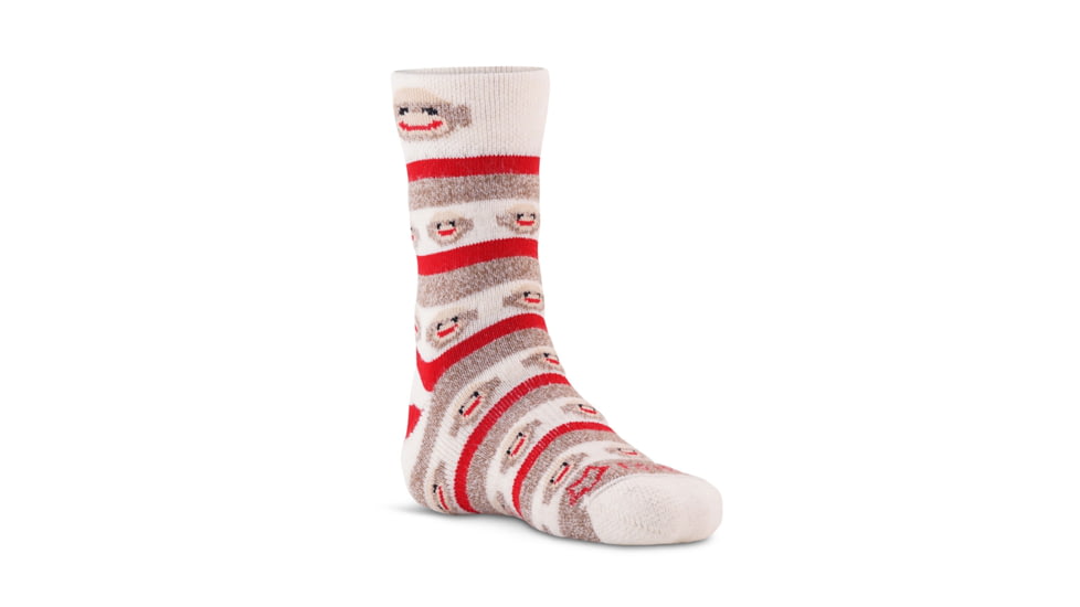 Fox River Kids Monkey Stripe Lightweight Crew Everyday Sock 6C73EFF8, Brown Heather, Kids Medium, 111853