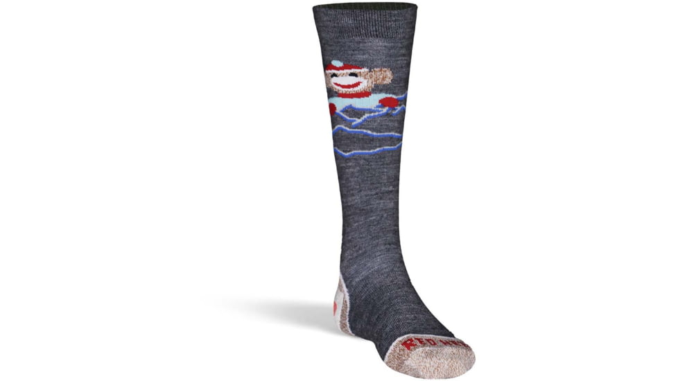 Fox River Monkey Ski, Monkey Do Lightweight Over-the-Calf Ski and Snowboard Sock - Kids, Iron, Medium, 165132