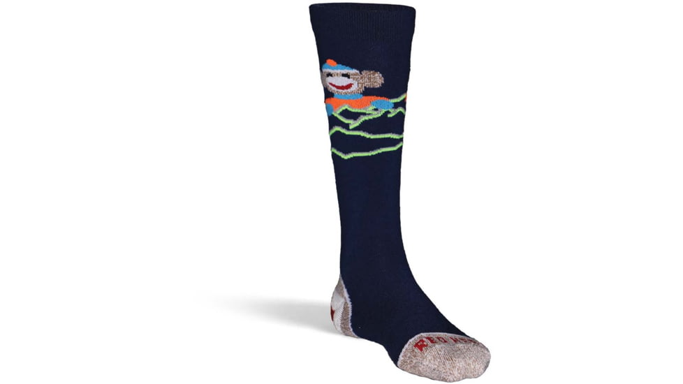 Fox River Monkey Ski, Monkey Do Lightweight Over-the-Calf Ski and Snowboard Sock - Kids, Navy, Large, 133718