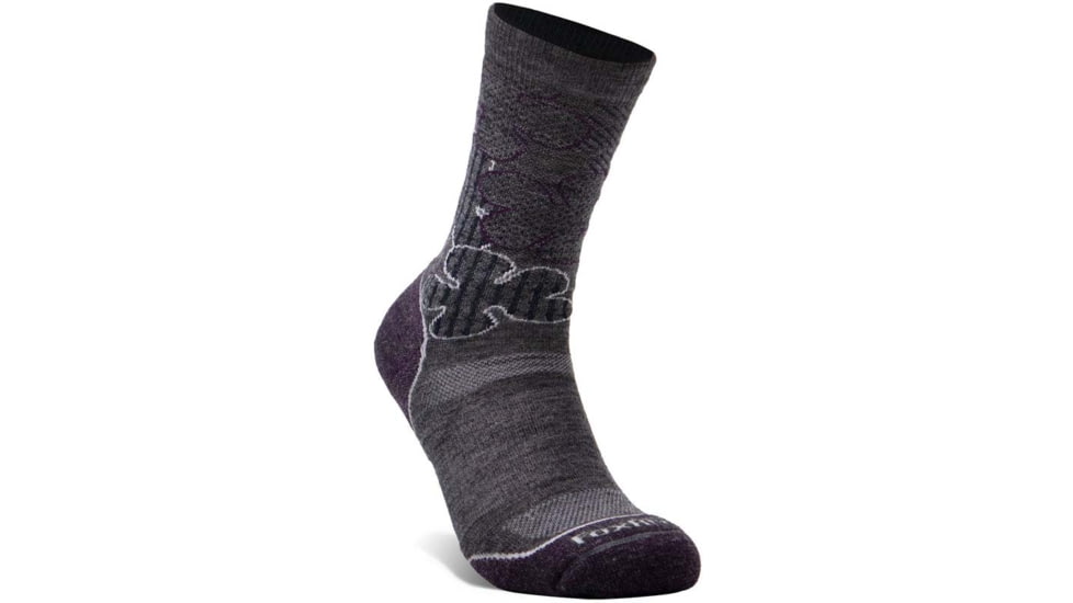 Fox River Tanawha Medium Weight Crew Hiking Sock - Womens, Grey Heather/Plum, Large, 144401