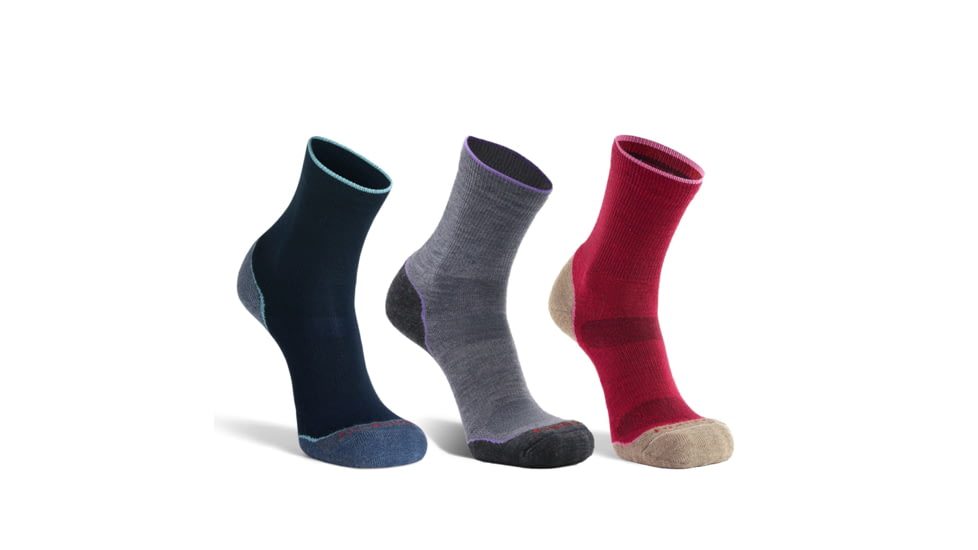 Fox River Womens Basecamp 2.0 Lightweight Crew Hiking Sock Bundle - 3 Pack 0366EBA9, Medium, Multi, 171289