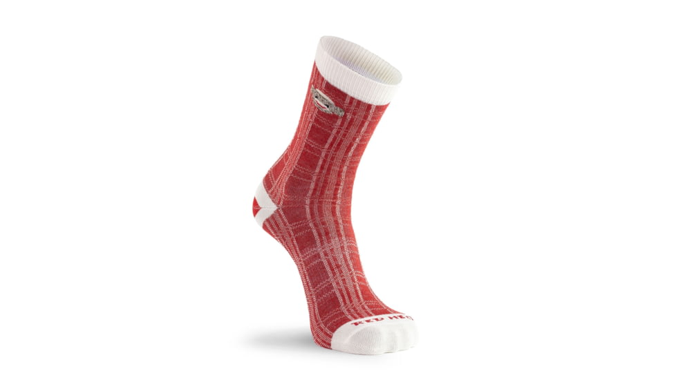 Fox River Womens Monkey Plaid Ultra-Lightweight Crew Everyday Sock 4302D274, Red, Medium, 137598