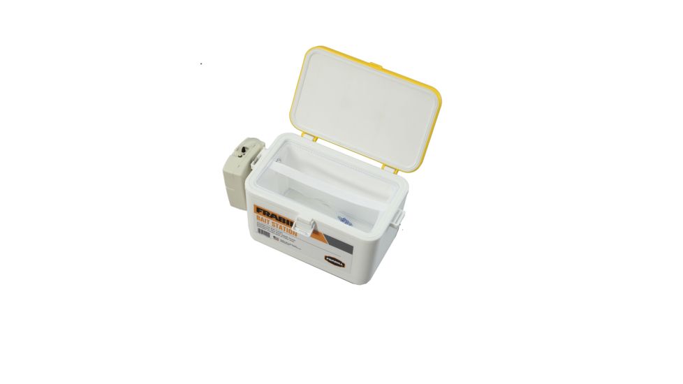 Frabill Bait Box with Aerator, White/Yellow, 8 Quarts, PMC14042