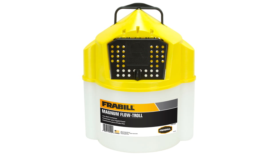 Frabill Magnum Flow Troll Bucket, White/Yellow, 10 Quarts, PMC451200