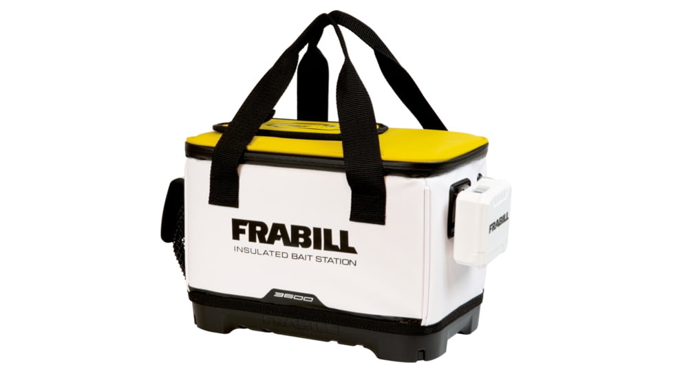Frabill Universal Bait Station w/Portable Cooler, White/Yellow, 8 Quarts, FRBBA168