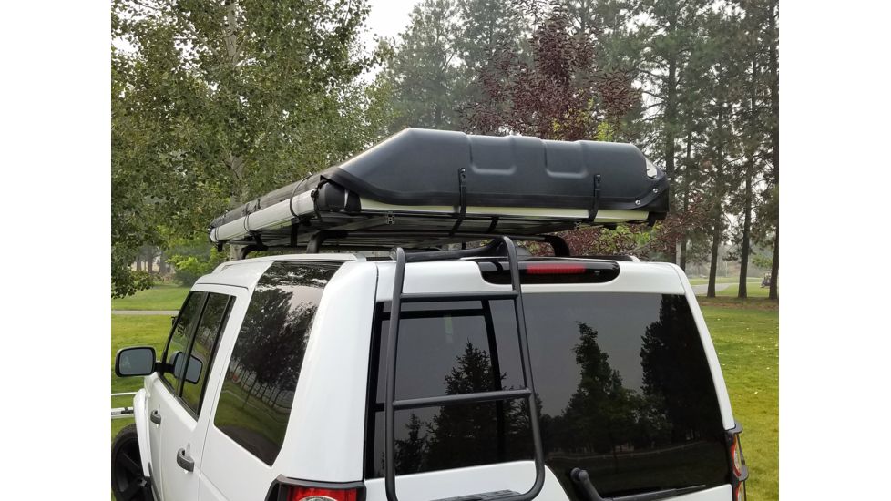 Freespirit Recreation Adventure Series Automatic Hard-Top 49in Roof Top Tent, Grey Body/Blk Fly/Blk Top/Silver Trim, RTAH49307