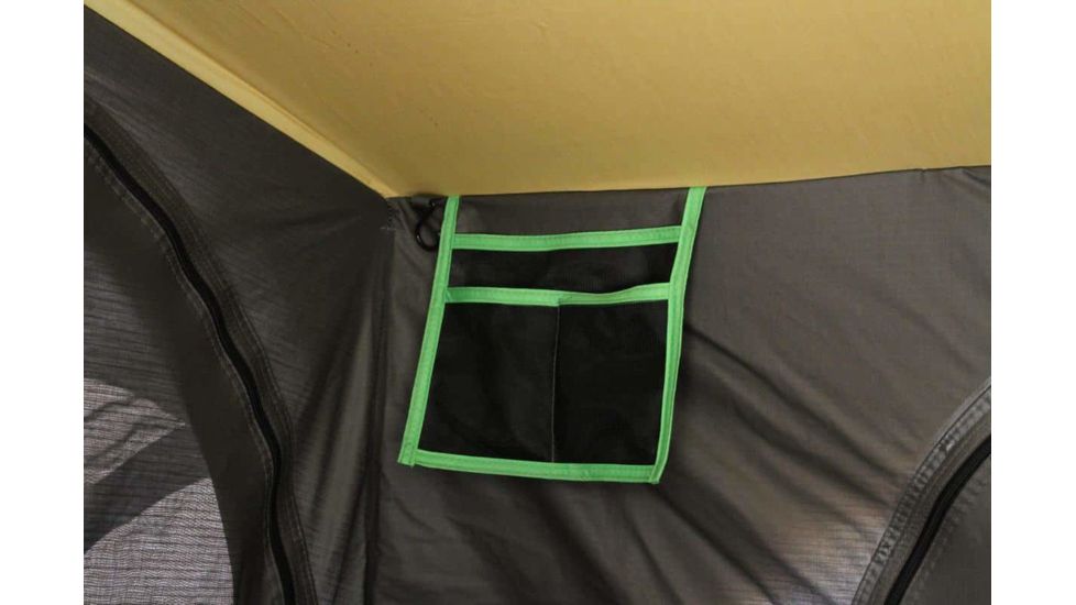 Freespirit Recreation Adventure Series Automatic Soft-Top 49in Roof Top Tent, Dark Grey Body/Blk Fly/Lt. Green Trim/Blk PVC Cover, RTAS49310