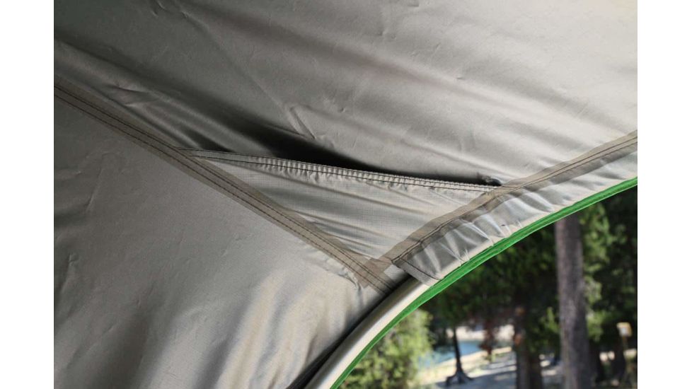 Freespirit Recreation Adventure Series Automatic Soft-Top 49in Roof Top Tent, Dark Grey Body/Blk Fly/Lt. Green Trim/Blk PVC Cover, RTAS49310