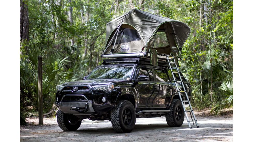 Freespirit Recreation Adventure Series Automatic Soft-Top 55in Roof Top Tent, Olive Body/Olive Fly/Lt. Green Trim/Blk PVC Cover, RTAS55710