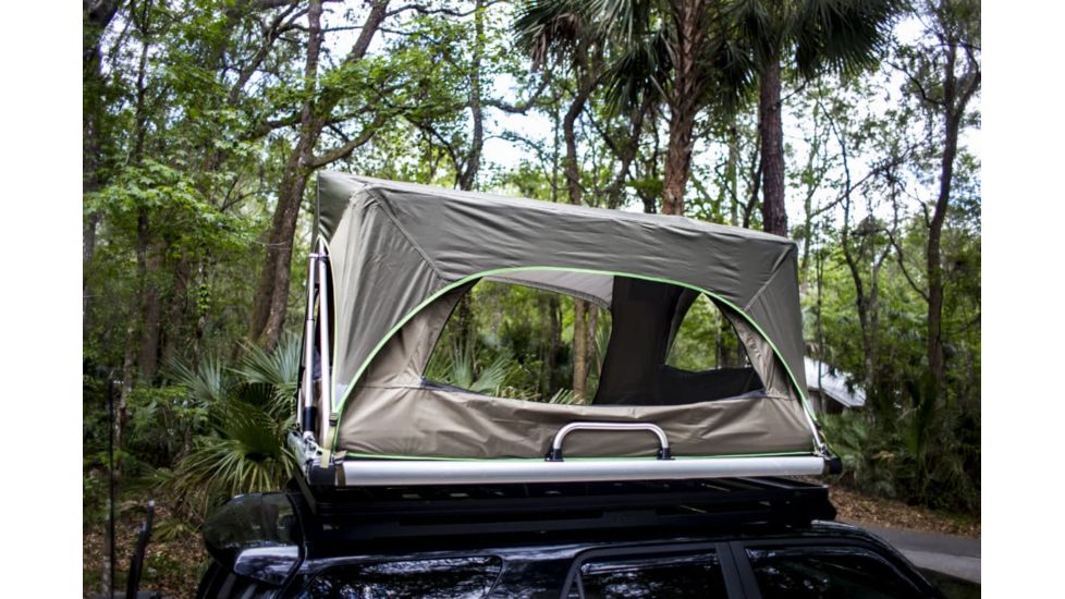 Freespirit Recreation Adventure Series Automatic Soft-Top 55in Roof Top Tent, Olive Body/Olive Fly/Lt. Green Trim/Blk PVC Cover, RTAS55710