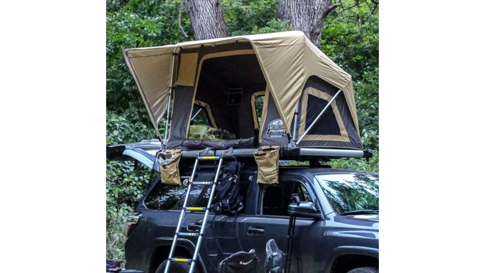 Freespirit Recreation Adventure Series Manual 49in Roof Top Tent, Dark Grey Body/Desert Yellow Fly/Grey PVC, RTAM49335