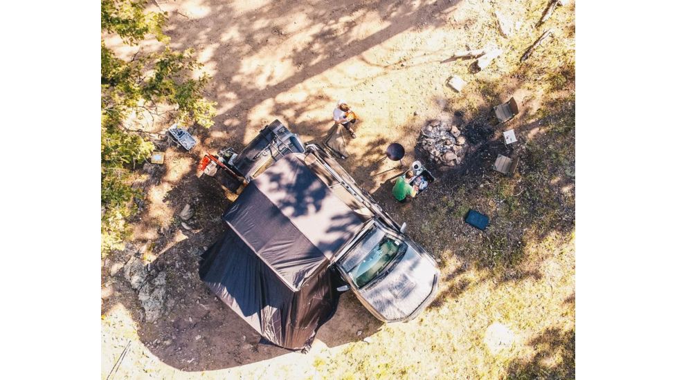 Freespirit Recreation Adventure Series Manual 49in Roof Top Tent, Olive Body/Blk Fly/Blk PVC Cover, RTAM49705