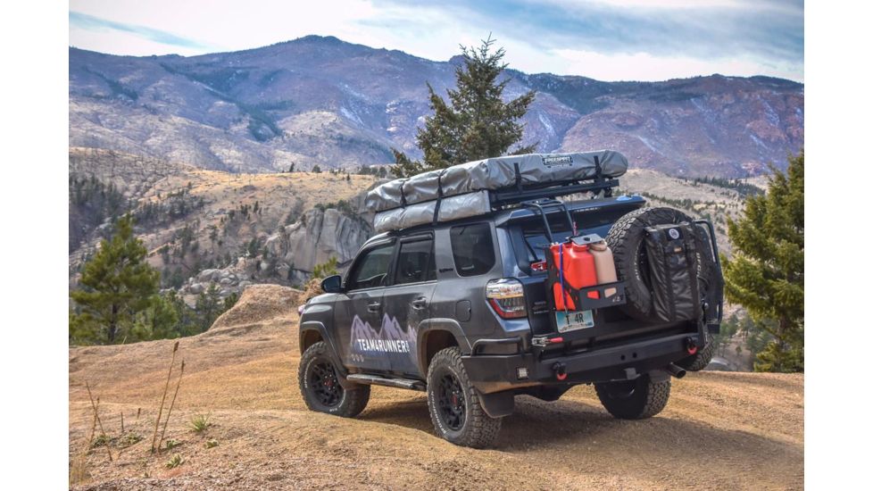 Freespirit Recreation Adventure Series Manual 49in Roof Top Tent, Olive Body/Blk Fly/Blk PVC Cover, RTAM49705