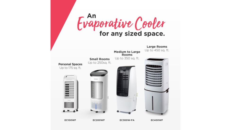 Frigidaire 2-in-1 Evaporative Air Cooler and Fan, Cools 250 sq ft, White, White, EC200WF