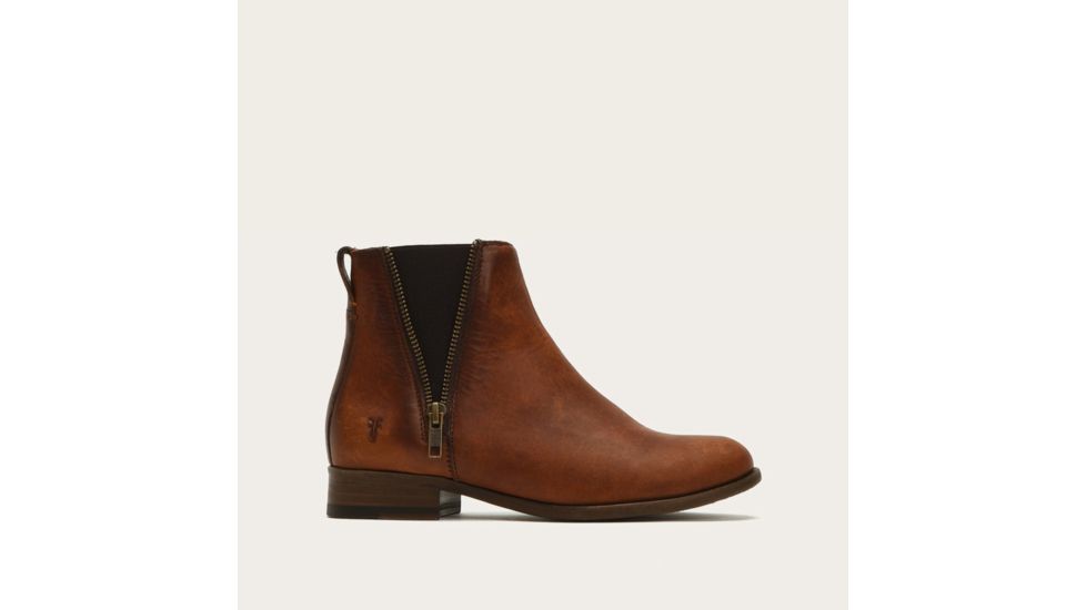 Frye Carly Zip Chelsea Women's Boots, Cognac, Medium, 7 3471364-COG-7