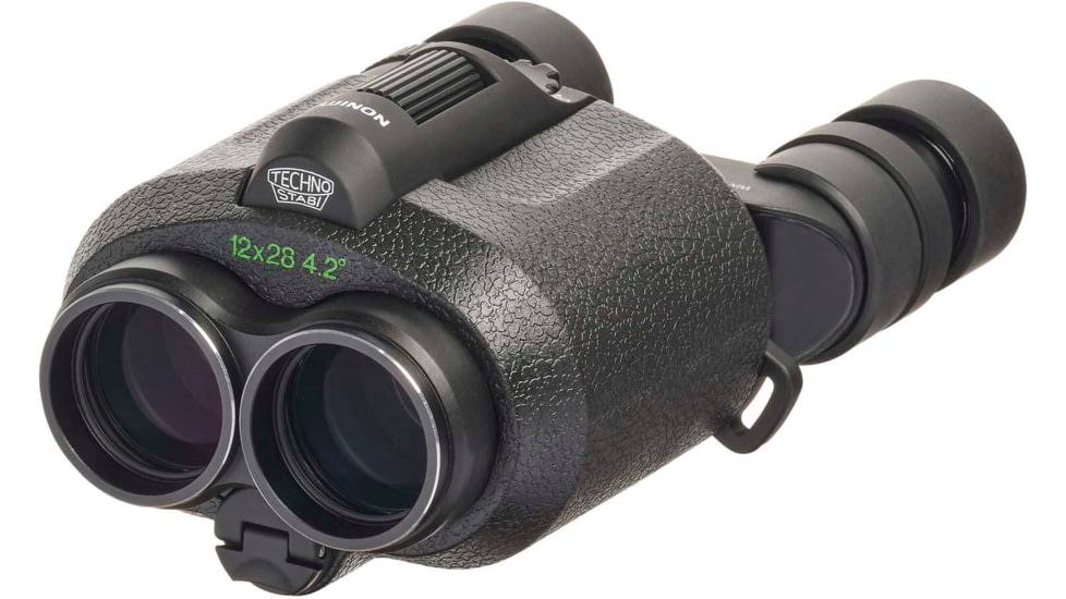 Fujinon Techno-Stabi TS Compact 12x28mm Stabilized Roof Prism Binoculars, Black, 148mm x 109mm x 74mm, 600022986