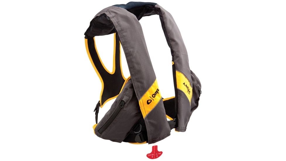 Full Throttle Manual Inflatable Life Jacket, Universal Size for Adult, Nylon, Yellow, Carbon 3300CBN99