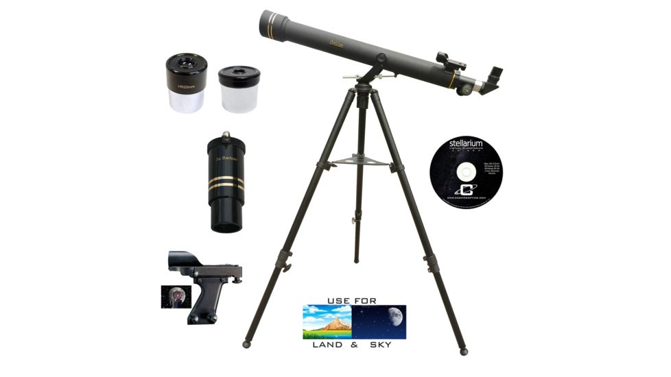 800x72mm Black Granite Refractor Telescope Kit