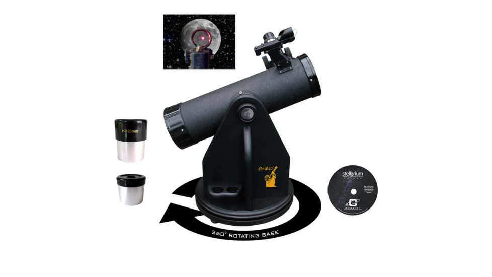 USED Galileo Dobsonian Table Top Telescope, Black, 500x80mm, G-80DB, EDEMO1